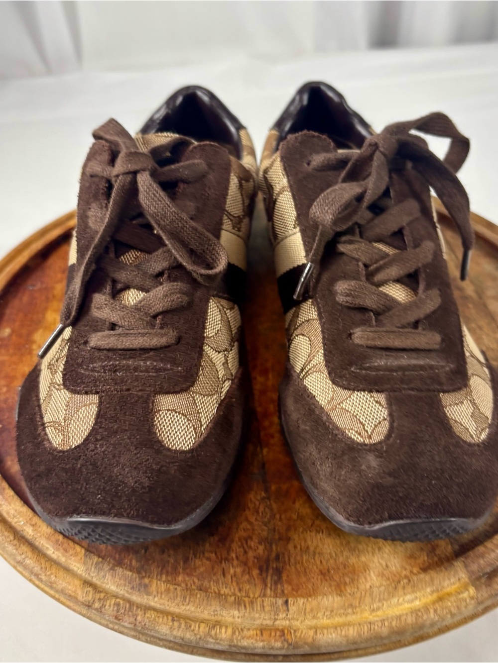 Coach Signature and C Brown Jacquard Sneakers Size 6.5 - Picture 7 of 16